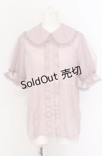 axes femme kawaii / ロマンティックフリルブラウス M ピンク O-25-05-31-1078-AX-BL-OW-OS