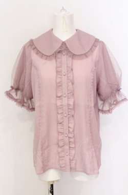 画像1: axes femme kawaii / ロマンティックフリルブラウス M ピンク O-25-05-31-1078-AX-BL-OW-OS