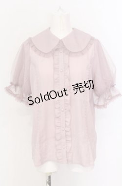 画像1: axes femme kawaii / ロマンティックフリルブラウス M ピンク O-25-05-31-1078-AX-BL-OW-OS