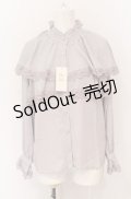 【SALE】axes femme POETIQUE / ケープデザインフリルブラウス M グレージュ O-25-05-31-1079-AX-BL-OW-ZT459
