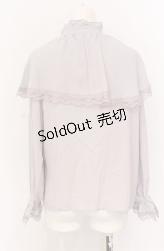 画像2: 【SALE】axes femme POETIQUE / ケープデザインフリルブラウス M グレージュ O-25-05-31-1079-AX-BL-OW-ZT459 (2)