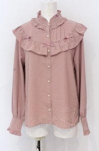 axes femme kawaii / プティリボンブラウス M ピンク O-25-05-31-1080-AX-BL-OW-OS