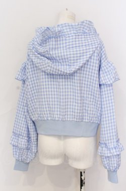 画像2: axes femme kawaii / フリルフーディブルゾン M サックス O-25-05-31-1082-AX-JA-OW-OS
