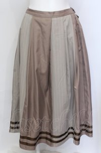 axes femme kawaii / ストライプアカデミー切り替えスカート M ブラウン O-25-05-31-1083-AX-SK-OW-OS