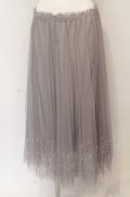 axes femme POETIQUE / パールデザインチュールスカート M グレー O-25-05-31-1088-AX-SK-OW-OS
