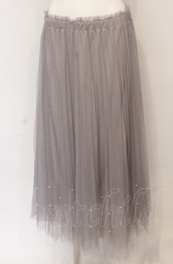 画像1: axes femme POETIQUE / パールデザインチュールスカート M グレー O-25-05-31-1088-AX-SK-OW-OS