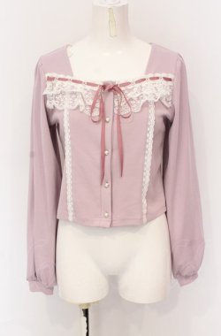 画像1: axes femme POETIQUE / レースデザインカットプルオーバー M ピンク O-25-05-31-1008-AX-TO-OW-OS