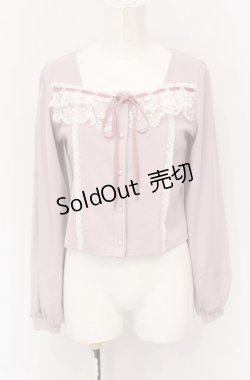 画像1: axes femme POETIQUE / レースデザインカットプルオーバー M ピンク O-25-05-31-1008-AX-TO-OW-OS