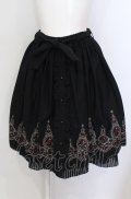 axes femme / 裾メルヘンバラ刺繍スカート M クロ O-25-05-31-1090-AX-SK-OW-OS