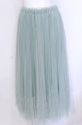 axes femme POETIQUE / パールデザインチュールスカート M グリーン O-25-05-31-1094-AX-BL-OW-OS