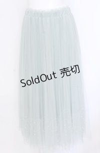 axes femme POETIQUE / パールデザインチュールスカート M グリーン O-25-05-31-1094-AX-BL-OW-OS