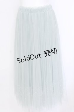 画像1: axes femme POETIQUE / パールデザインチュールスカート M グリーン O-25-05-31-1094-AX-BL-OW-OS