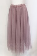 axes femme POETIQUE / パールデザインチュールスカート M ピンク O-25-05-31-1095-AX-BL-OW-OS