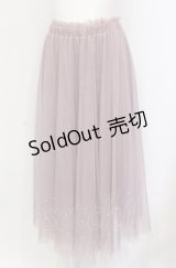 axes femme POETIQUE / パールデザインチュールスカート M ピンク O-25-05-31-1095-AX-BL-OW-ZT279
