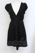 axes femme POETIQUE / フラワージャカードワンピース M クロ O-25-05-31-1096-AX-OP-OW-OS