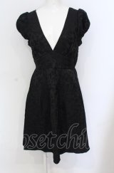 axes femme POETIQUE / フラワージャカードワンピース M クロ O-25-05-31-1096-AX-OP-OW-OS