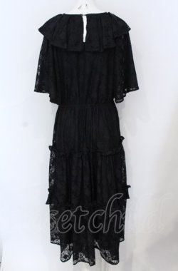 画像3: axes femme NOSTALGIE / フリルティアード総レースワンピース F クロ O-25-05-31-1097-AX-OP-OW-OS
