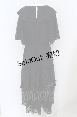画像3: axes femme NOSTALGIE / フリルティアード総レースワンピース F クロ O-25-05-31-1097-AX-OP-OW-OS