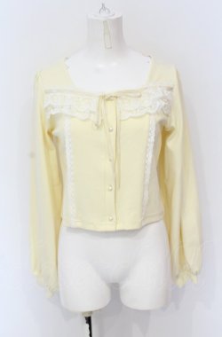 画像1: axes femme POETIQUE / レースデザインカットプルオーバー M イエロー O-25-05-31-1009-AX-TO-OW-OS