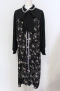 axes femme / ビスチェ切替Aライン花柄ワンピース M クロ O-25-05-31-1099-AX-OP-OW-OS