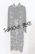 axes femme / ビスチェ切替Aライン花柄ワンピース M クロ O-25-05-31-1099-AX-OP-OW-OS