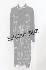 axes femme / ビスチェ切替Aライン花柄ワンピース M クロ O-25-05-31-1099-AX-OP-OW-OS