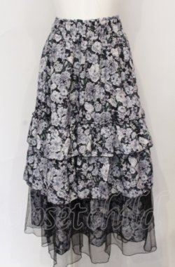 画像1: axes femme / フルールPTティアードスカート F クロ O-25-05-31-1101-AX-SK-OW-OS