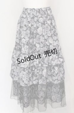 画像1: axes femme / フルールPTティアードスカート F クロ O-25-05-31-1101-AX-SK-OW-OS