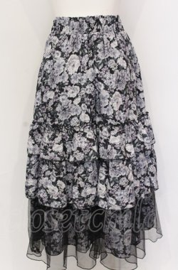 画像2: axes femme / フルールPTティアードスカート F クロ O-25-05-31-1101-AX-SK-OW-OS