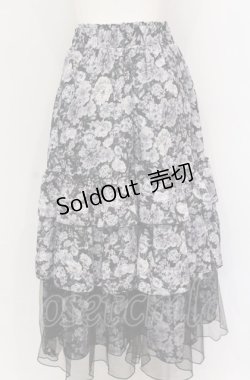 画像2: axes femme / フルールPTティアードスカート F クロ O-25-05-31-1101-AX-SK-OW-OS