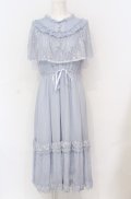 axes femme / ヴィンテージ風サマードレス F ブルー O-25-05-31-1103-AX-OP-OW-OS