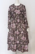 axes femme NOSTALGIE / クラシックローズワンピース M ワイン O-25-05-31-1105-AX-OP-OW-OS