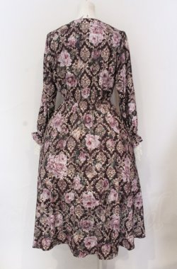 画像2: axes femme NOSTALGIE / クラシックローズワンピース M ワイン O-25-05-31-1105-AX-OP-OW-OS