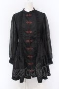 axes femme POETIQUE / チャイナティアードミニワンピース M クロ O-25-05-31-1106-AX-OP-OW-OS