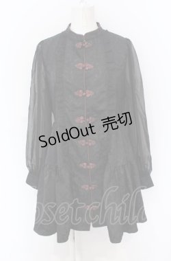 画像1: axes femme POETIQUE / チャイナティアードミニワンピース M クロ O-25-05-31-1106-AX-OP-OW-OS