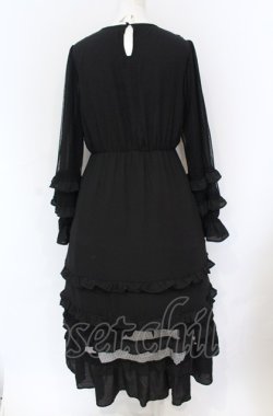 画像3: axes femme NOSTALGIE / シフォンフリルティアードワンピース F クロ O-25-05-31-1107-AX-BL-OW-OS