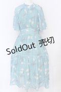 axes femme POETIQUE / チューリップブーケロングワンピース M グリーン O-25-05-31-1109-AX-OP-OW-OS