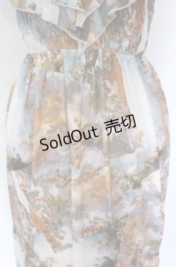 画像2: axes femme Nostalgic / 天使柄シャーリングワンピース F サックス×オレンジ系 O-25-05-31-1110-LO-OP-OW-OS
