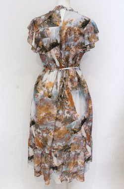 画像3: axes femme Nostalgic / 天使柄シャーリングワンピース F サックス×オレンジ系 O-25-05-31-1110-LO-OP-OW-OS