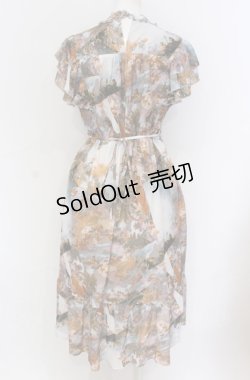 画像3: axes femme Nostalgic / 天使柄シャーリングワンピース F サックス×オレンジ系 O-25-05-31-1110-LO-OP-OW-OS