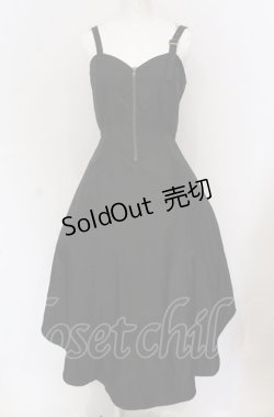 画像1: axes femme POETIQUE / フロントジップイレヘムワンピース M クロ O-25-05-31-1115-AX-OP-OW-OS