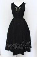 axes femme / レース切替刺繍ジャンスカ M クロ O-25-05-31-1116-AX-OP-OW-OS