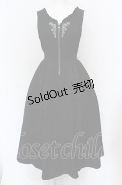 画像1: axes femme / レース切替刺繍ジャンスカ M クロ O-25-05-31-1116-AX-OP-OW-OS
