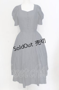 画像1: axes femme POETIQUE / パワショル半袖ワンピース M インディゴ O-25-05-31-1019-AX-SK-OW-OS