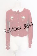 axes femme kawaii / 苺の編みぐるみニットカーデ M アカ O-25-05-31-1120-AX-TO-OW-OS
