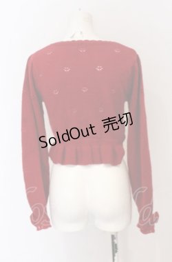 画像2: axes femme kawaii / 苺の編みぐるみニットカーデ M アカ O-25-05-31-1120-AX-TO-OW-OS