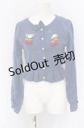 axes femme kawaii / 苺の編みぐるみニットカーデ M ブルー O-25-05-31-1121-AX-TO-OW-OS