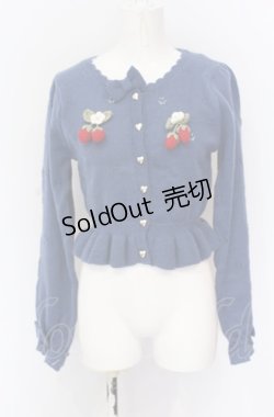 画像1: axes femme kawaii / 苺の編みぐるみニットカーデ M ブルー O-25-05-31-1121-AX-TO-OW-OS