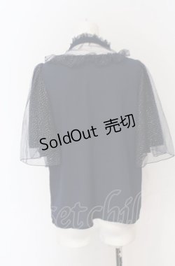 画像2: axes femme kawaii / ビジューリボンブローチ付ブラウス M ネイビー O-25-05-31-1123-AX-BL-OW-OS