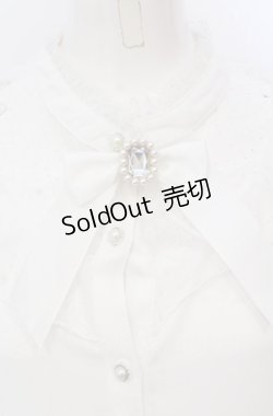 画像2: axes femme kawaii / ビジューリボンブローチ付ブラウス M シロ O-25-05-31-1124-AX-BL-OW-OS